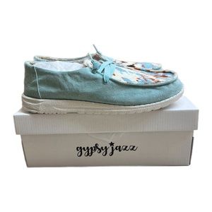 Gypsy Jazz Mooma Animal Print Turquoise Casual Shoes